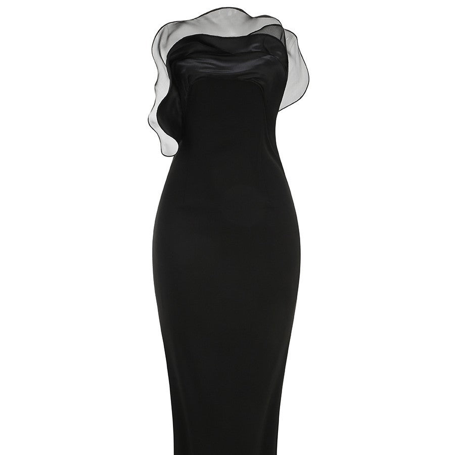 Women's Tube Flower Skinny Long Dress Party Dresses