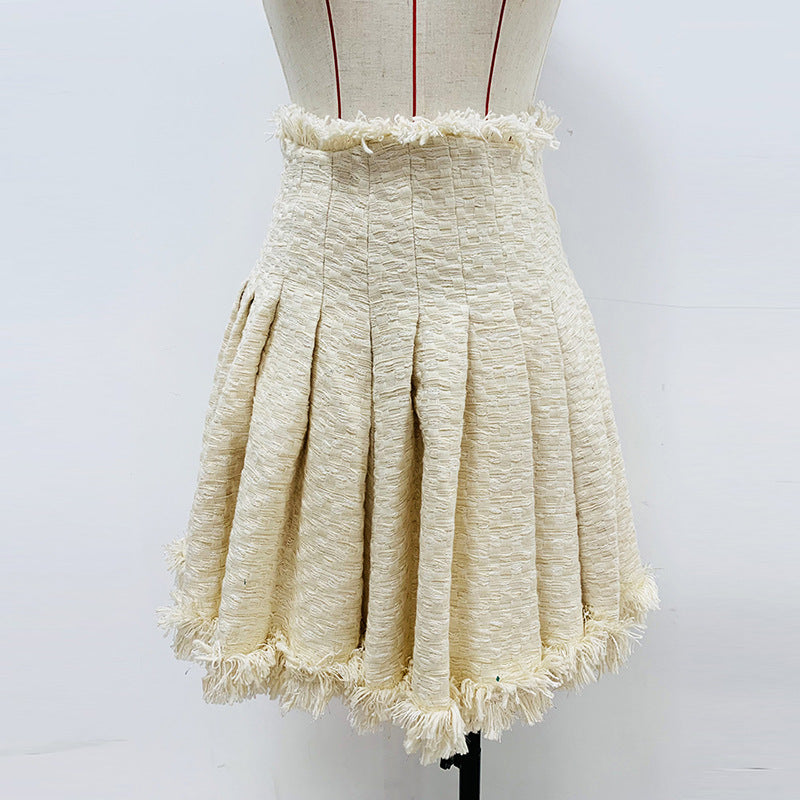 Classic Glamorous Fashion Temperamental Tweed Fringed Coats