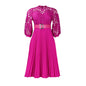 Women's Lace Crochet Sexy Cutout Pleated Stitching Dresses