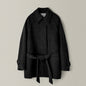 Women's Small Woolen Loose Slimming Stand Collar Coats
