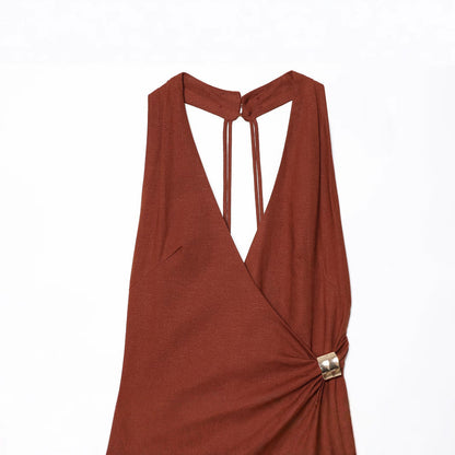 Summer Fashion Sexy Temperament Gold Inlaid Dresses
