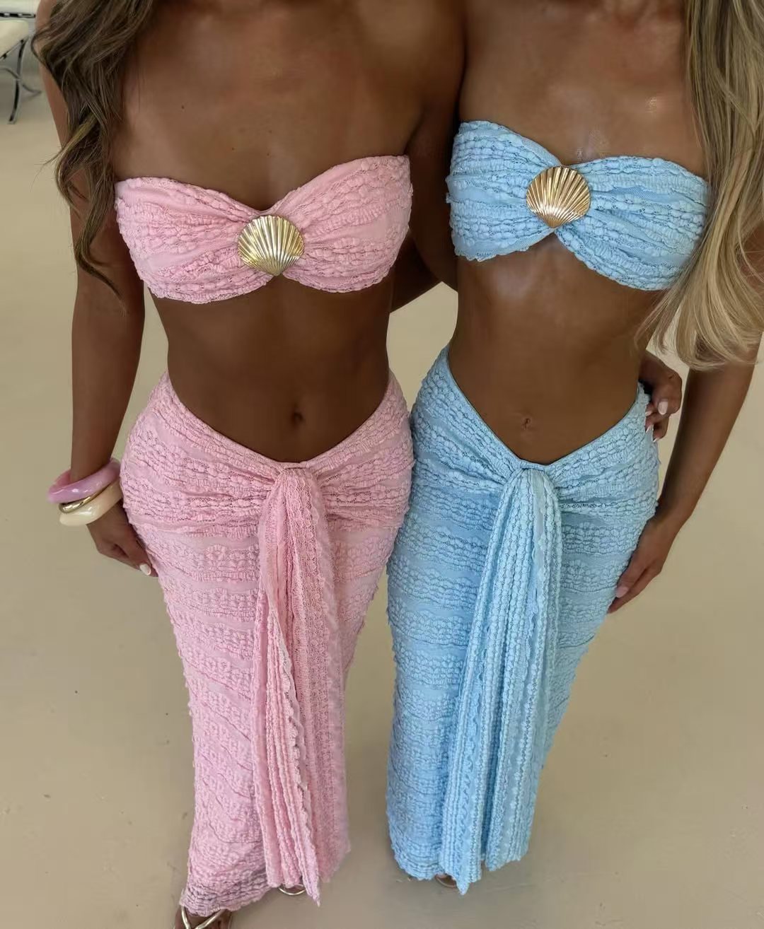 Lace Jacquard Vacation Seaside Casual Swimsuit Suits