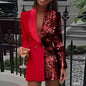 Sequined Long Sleeve Stitching Fashion Casual Trend Suits