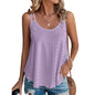 Women's Knitted Summer Round Neck Solid Color Tops