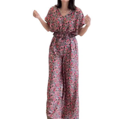 Women's Summer Casual Floral Slimming Two-piece Suits