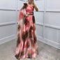 Chiffon Printed Sloping Shoulder Dress Casual Dresses