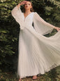 Women's Sexy Deep V Long-sleeved Dress Slim Wedding Dresses