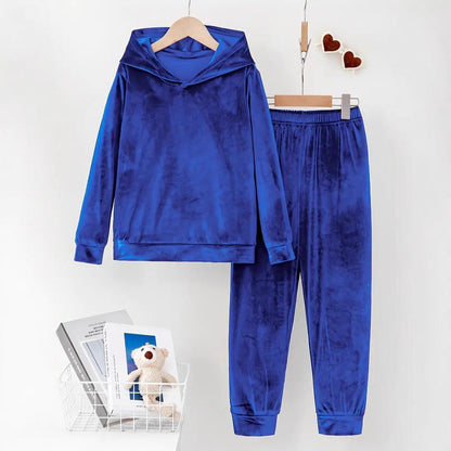 Durable Veet Pajamas Hooded Trousers Two-piece Suits