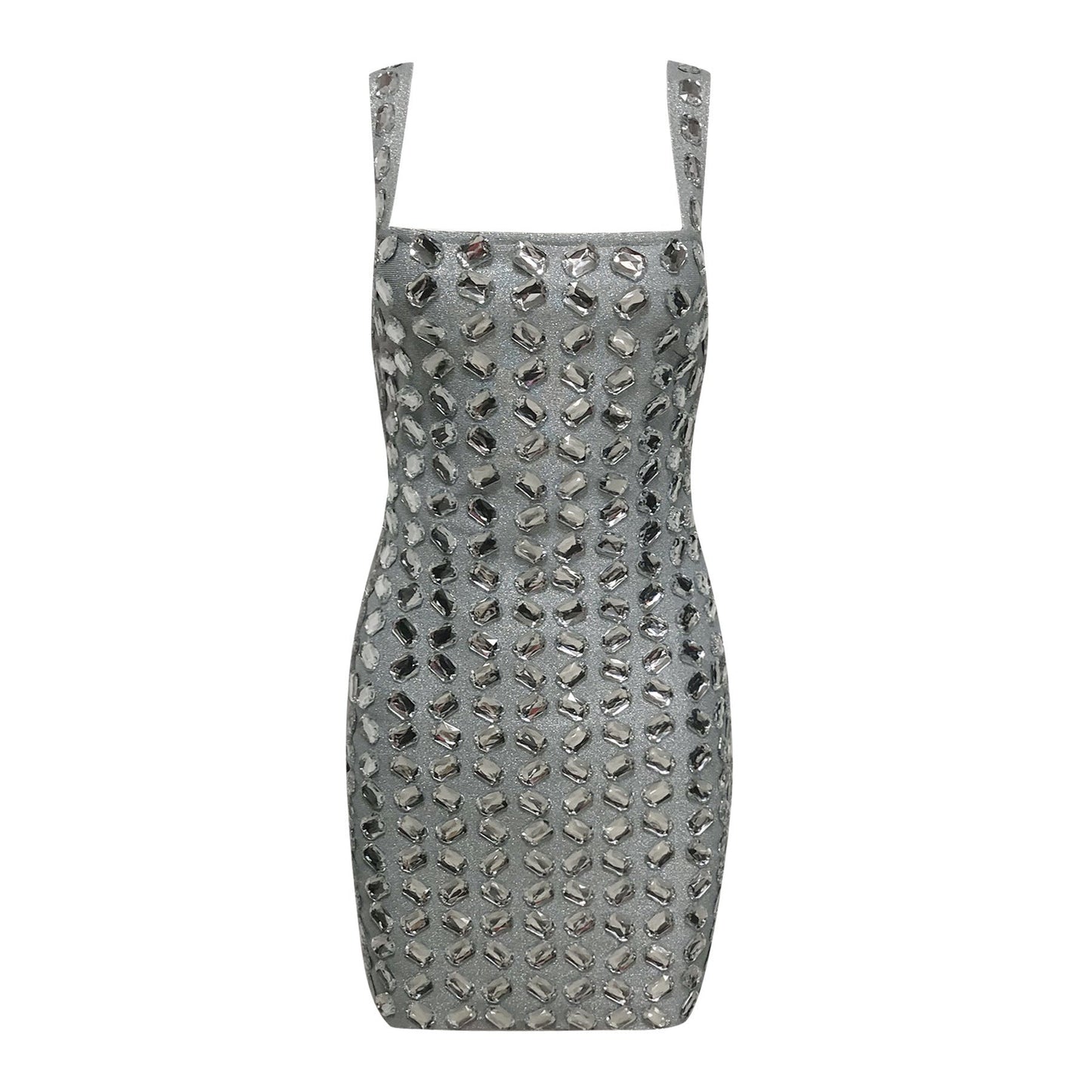 Women's Winter Solid Color Rhinestone Sexy Spaghetti Dresses