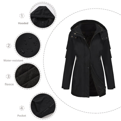 Women's Detachable Windproof Warm Mountaineering Casual Shell Coats