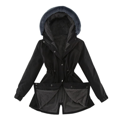 Women's Clothes Mid-length Hooded Winter Lamb Wool Coats