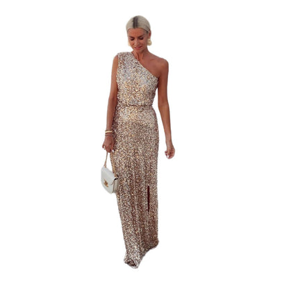 Summer Split Sequined Elegant Fashion Dress Dresses