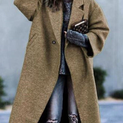 Women's Casual Long Pure Color Warm Keeping Coats