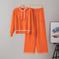 Women's Casual Knitting Hooded Loose Two-piece Fashion Suits