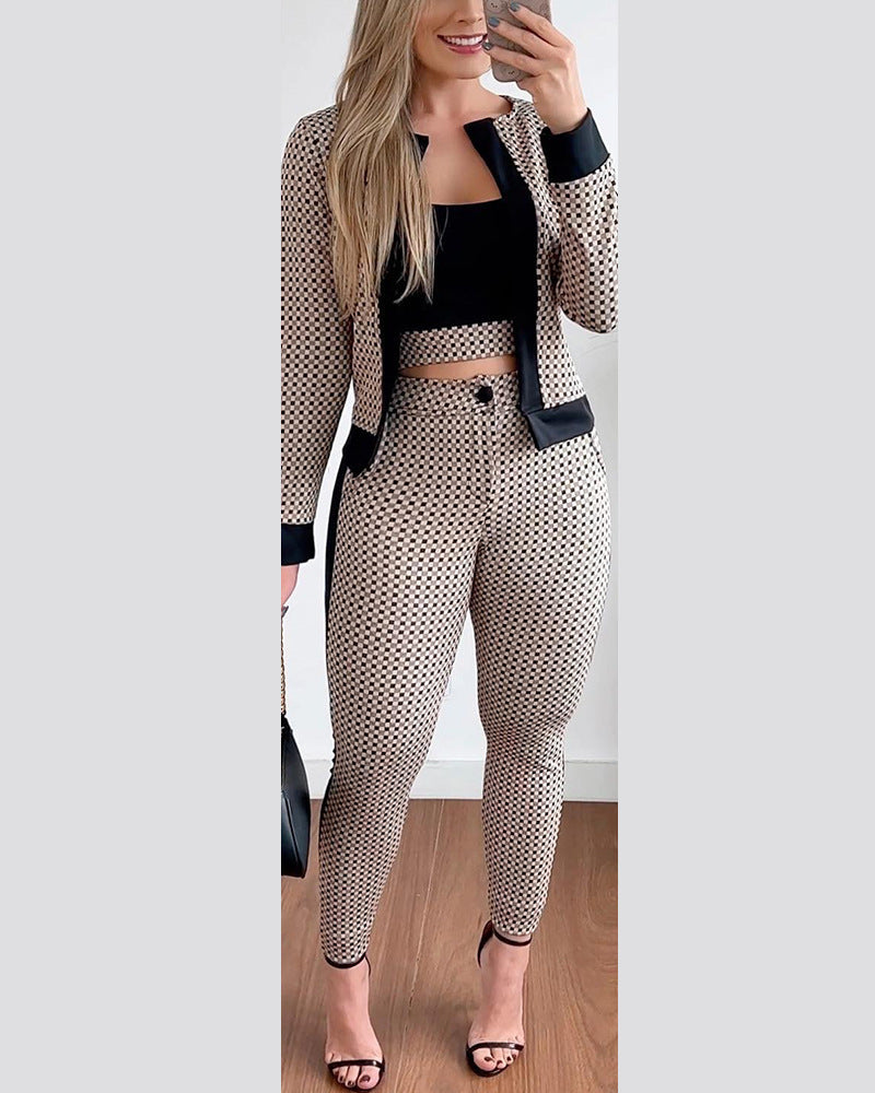 Women's Creative Style Street Hipster Tights Three-piece Suits