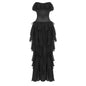 Women's Chest Cover Chiffon Dress Two-piece Retro Dresses