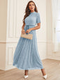 Women's Elegant Lace Round Neck Sleeve A- Dresses