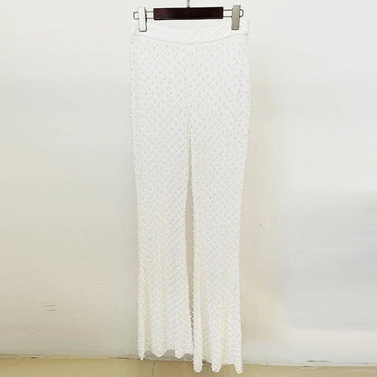Early Spring Fashion Beaded Three-dimensional Flower Pearl Suits