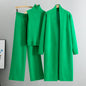 Lazy Temperament Knitting Sleeveless Three-piece Set Suits