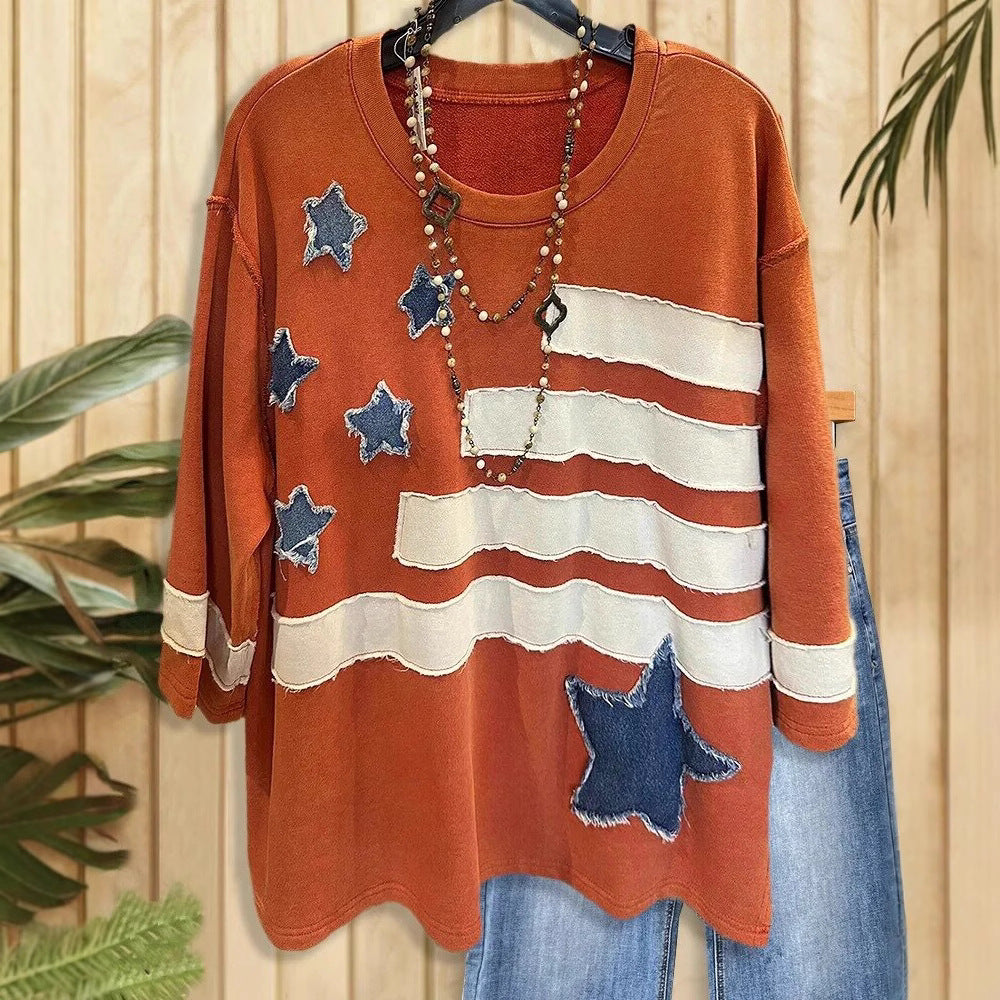 Women's Autumn Fashion Round Neck Embroidered Trendy Sweaters