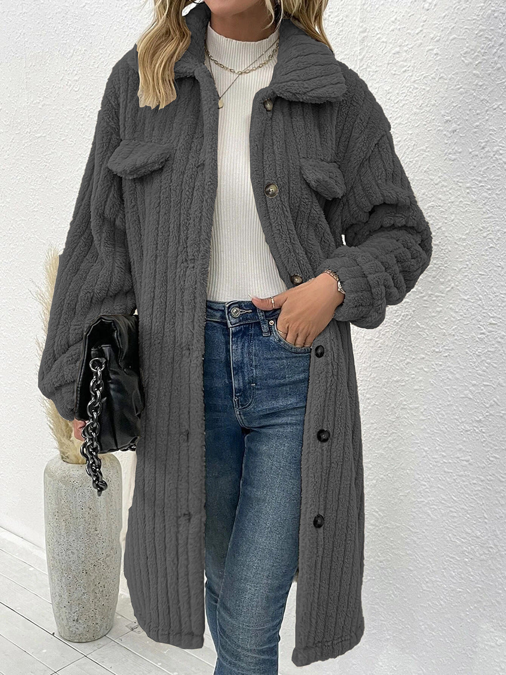 Women's Creative Charming Fur Lapel Plush Coats
