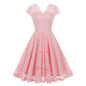 Women's Lace Sleeveless Dress Hepburn Vintage Dresses