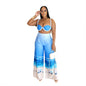 Sexy Positioning Printed Trousers Two-piece Set Suits