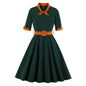 Autumn Patchwork Large Swing Dress Source Dresses