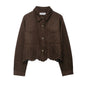 Autumn Hollow Suede Textured Wide Leg Suits