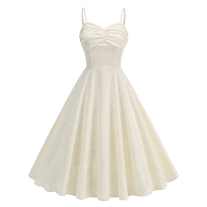 Design Jacquard Artistic Slim Youthful Sling Big Dresses