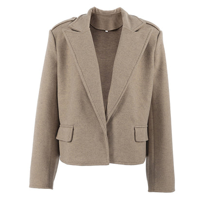 Women's Commuter Workplace Gray Autumn Design Woolen Coats
