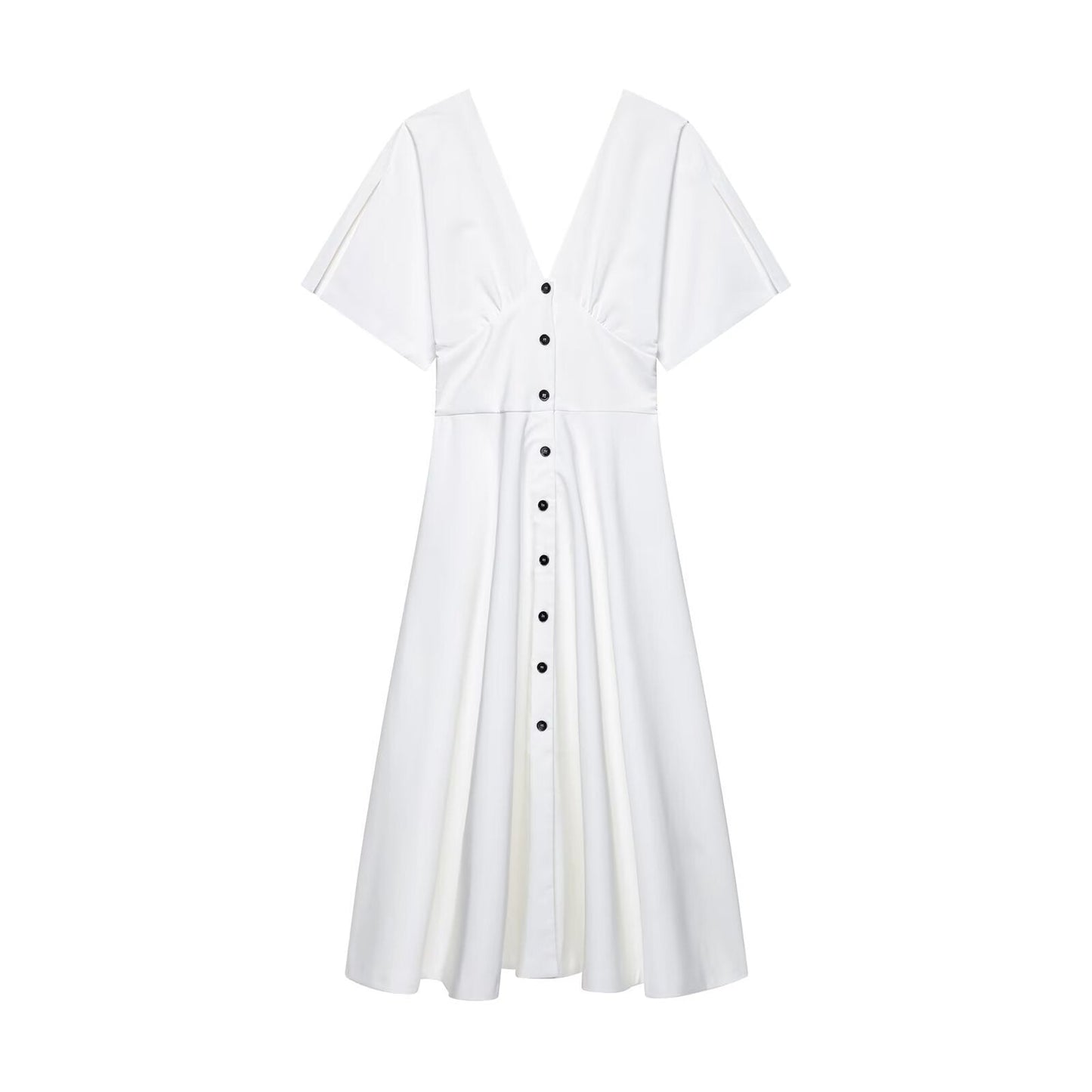 Women's Series Button Decoration Midi Dress Dresses