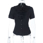 Women's Dark Goth Culture Slim Fit Shirt Outfit Suits