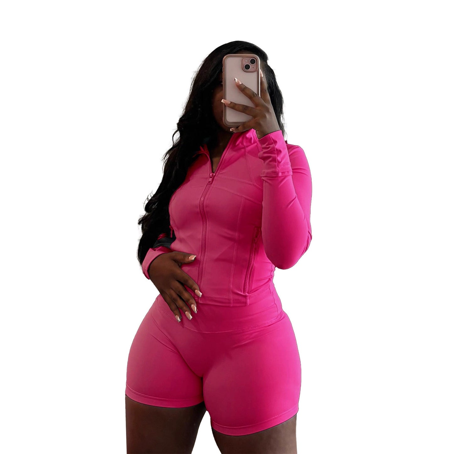 Women's Leisure Sexy Tight Long Sleeve Two-piece Suits