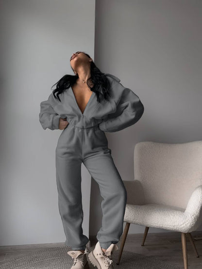 Women's Stylish Long-sleeved Casual Sports Trousers Suits