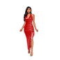 Women's Backless Party Footwear Sleeveless Halter Tassel Dresses