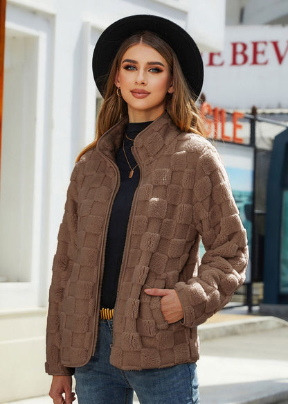 Women's Long Sleeve Zipper Loose Solid Color Coats