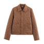 Women's Versatile Fashionable Lapel Thread Thermal Coats