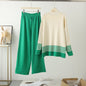 Women's Casual Fashion Set Fashionable Reducing Age Knitted Wide Suits