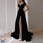 White Medium Waist Solid Color Temperament Dresses