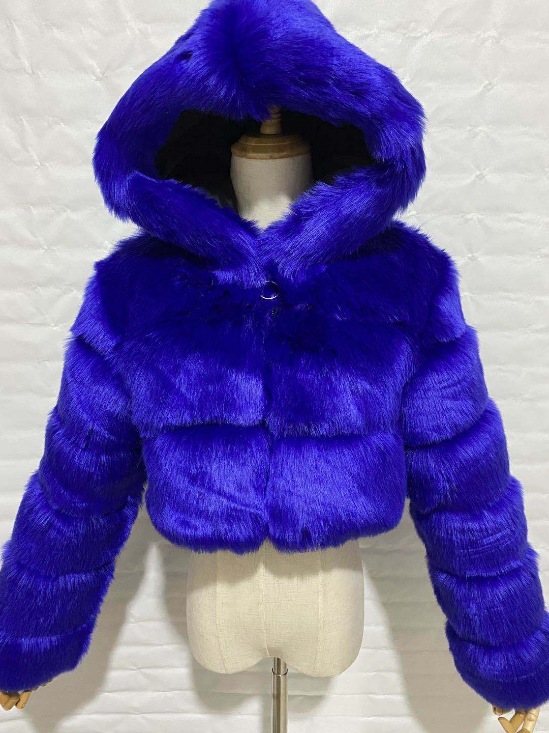 Creative Glamorous Imitation Fur Overcoat Fashion Coats