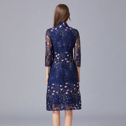 Embroidered Dress Young Versatile A- Line Dresses