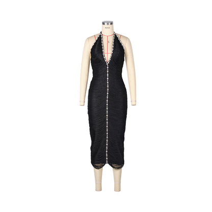 Women's Luxury Style Sleeveless Elegant Midi Senior Dresses