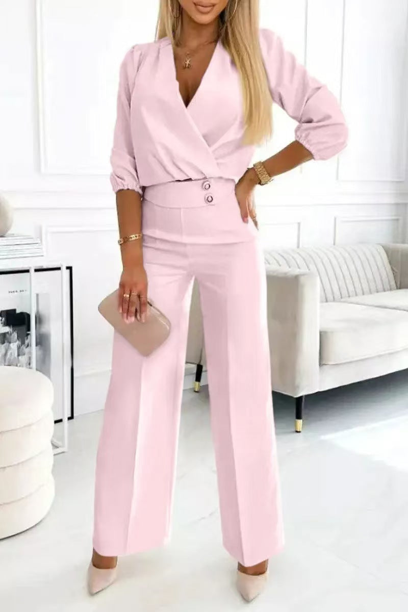 Women's Unique Cool Solid Color Trousers Suits