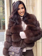 Women's Fur Imitation Fox Faux Slimming Stand Coats