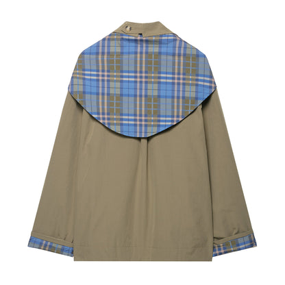 Women's Fashion Casual Retro Plaid Double-sided Lapel Coats