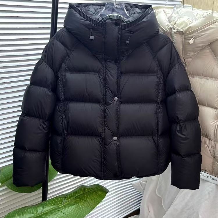 Women's Color Puff Hood Loose Cotton Padded Coats