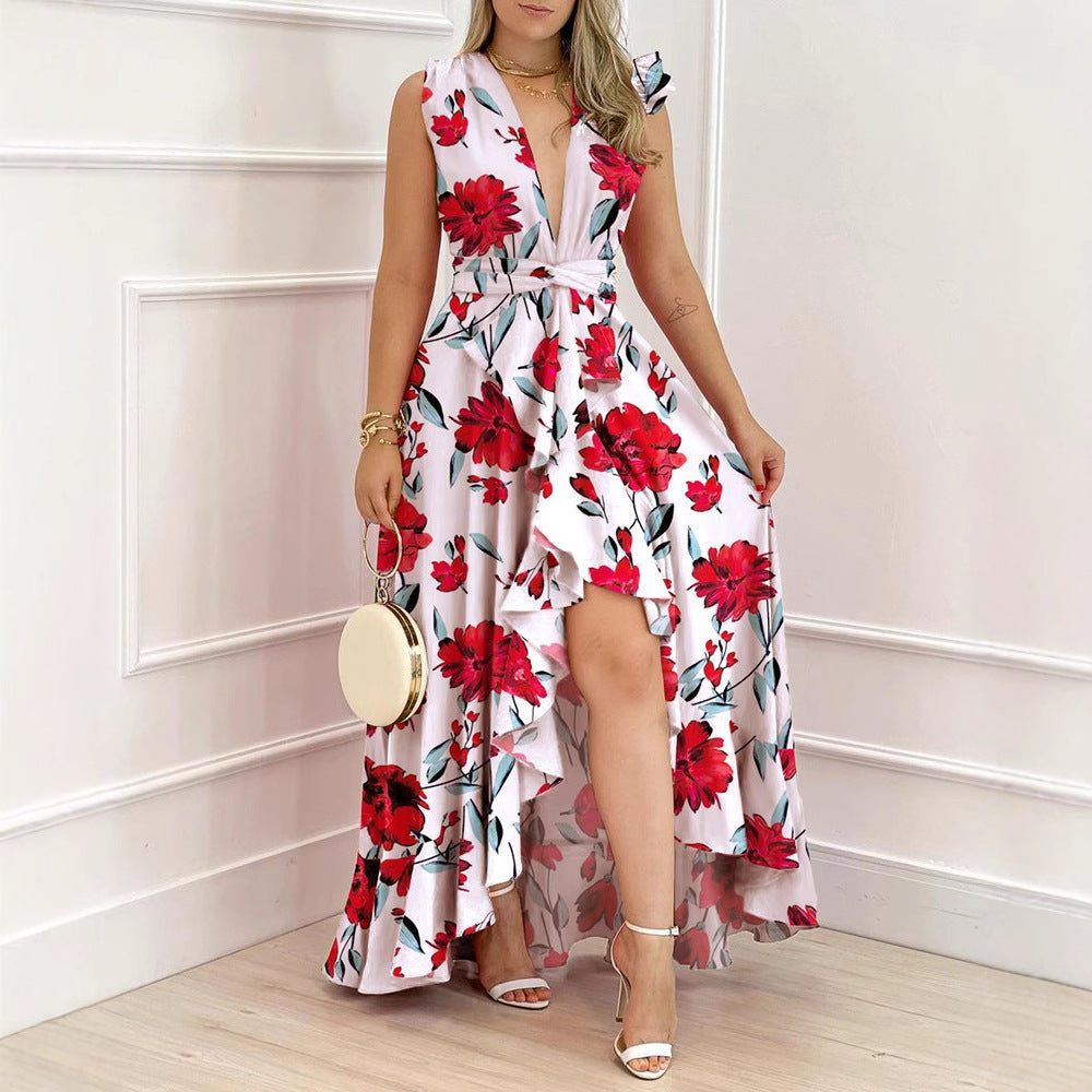 Summer Temperament Commute High Waist Design Dresses