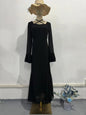 Gentle Chiffon Ruffled Elegant Tied Slim Dresses