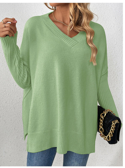 Women's Pullover Idle Style Casual Stitching Long-sleeved Sweaters